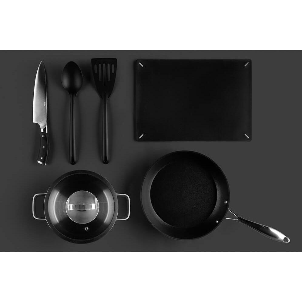 Maku Starterset 6tlg, Padella + Pentola, Argento, Nero