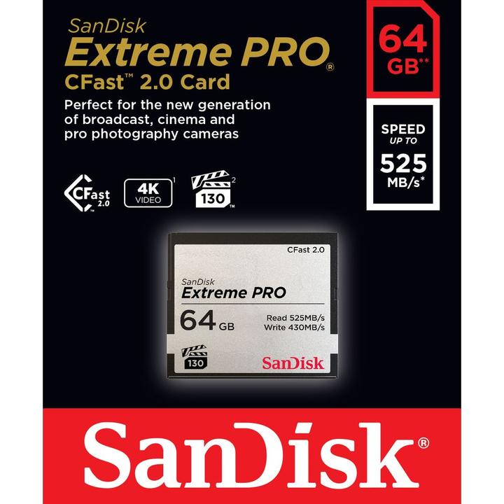 Produktbild SANDISK CFast Card Extreme Pro 64GB (64 GB, CFast 2.0)