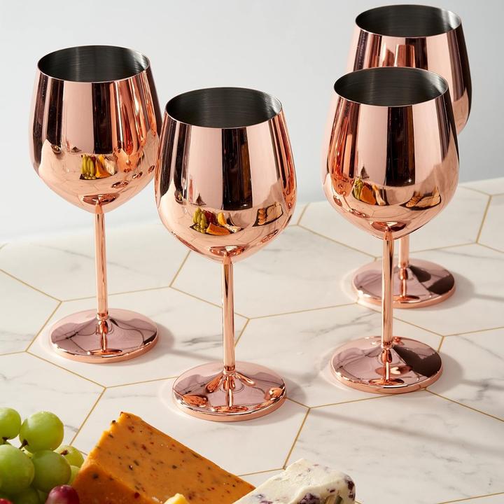 Actual product image Oak & Steel Steel wine glasses (50 cl, 4 Glasses, Wine glasses set)