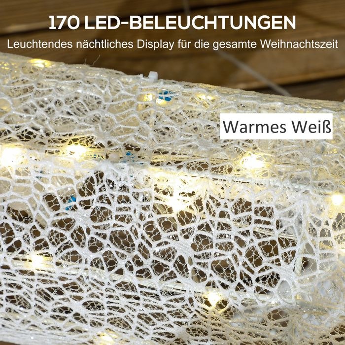 Actual product image Swisshandel24 LED Rentier und Schlitten Weihnachtsdeko mit 170 Lichtern für Indoor, Outdoor