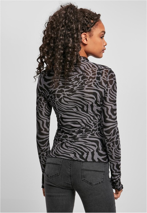 Actual product image Urban Classics Ladies AOP Mesh Turtleneck Longsleeve (5XL)