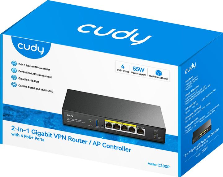 Immagine prodotto Cudy AP Controller 2-in-1 C200P 4x PoE+ 60W