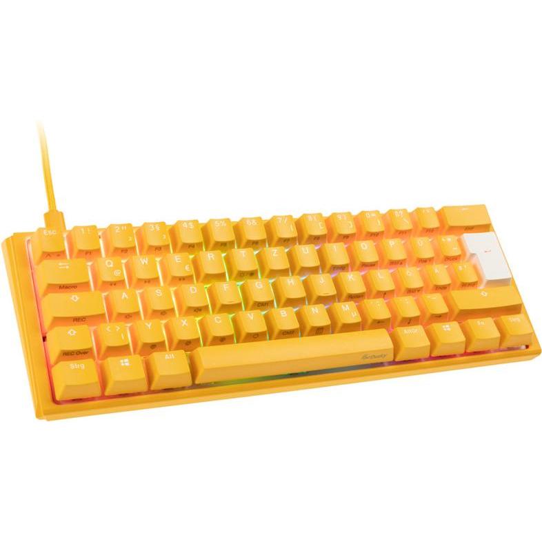 Ducky One 3 yellow mini gaming keyboard, RGB LED - MX-Clear (DE, Kabelgebunden), Tastatur, Gelb