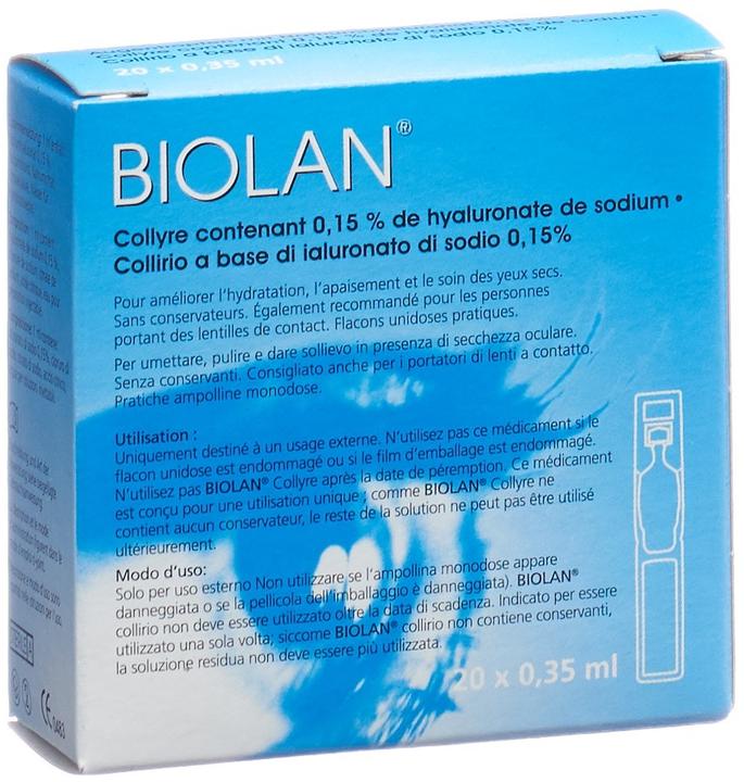 Produktbild Biolan Augentropfen (0.35 ml, Biolan Augentropfen mit Natriumhyaluronat 0.15%)