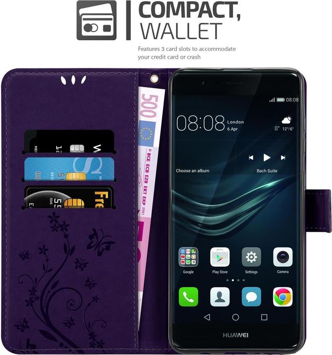 Actual product image Cadorabo Flower Book Cover (Huawei P9)