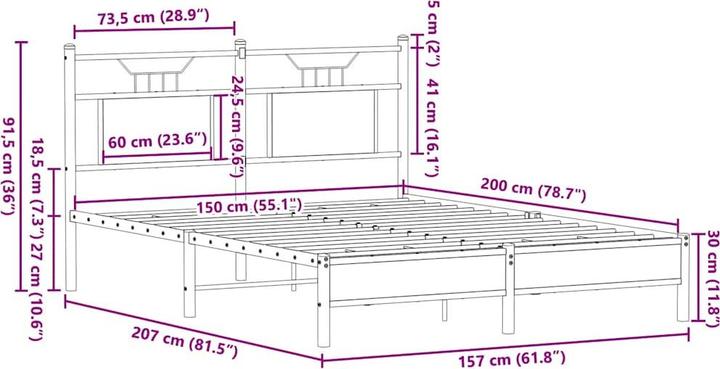 Image du produit vidaXL Bettgestell (90 x 200 cm)