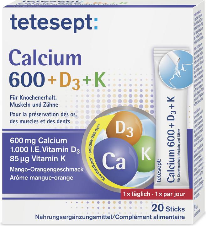 Actual product image Tetesept Calcium 600+D3 (20 Piece, Powder, 67 g)