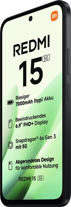 Productafbeelding Xiaomi Redmi 15 (256 GB, Middernachtelijk zwart, 6.90", Hybride dubbele SIM)