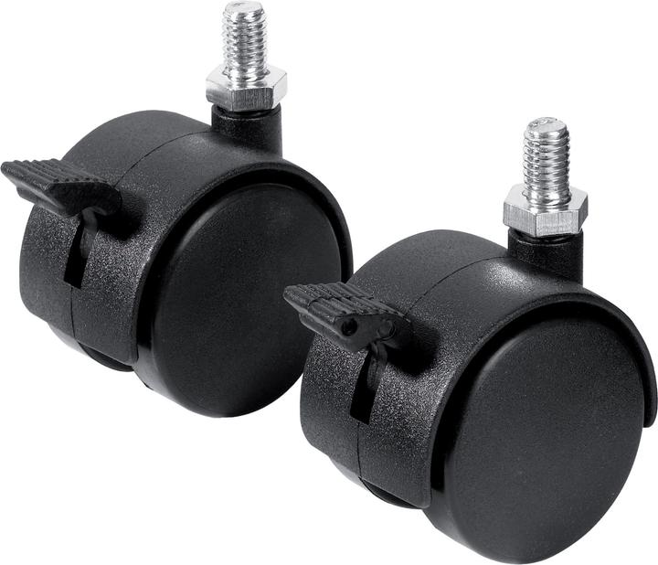 Franken Set of castors for movable wall system ECO, black plastic, lockable