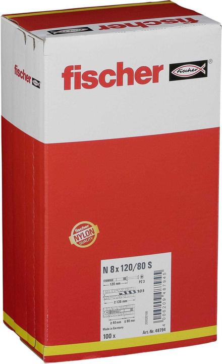 Produktbild Fischer Nageldübel N 8x120/80 S (100 Stk.)