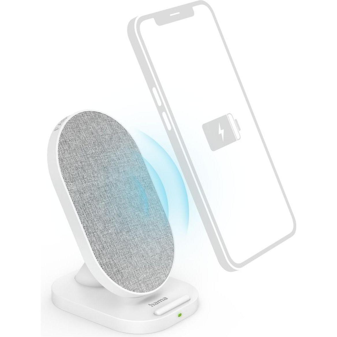 Hama Tessuto QI-FC10S (10 W), Caricabatteria senza fili, Bianco