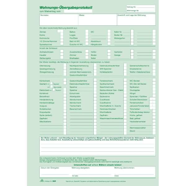 Produktbild Rnk Wohnungsübergabeprotokoll (3 x)
