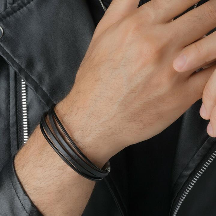 Immagine prodotto Police Bracciale Gozo II (21 cm, Acciaio inossidabile, Cuoio)