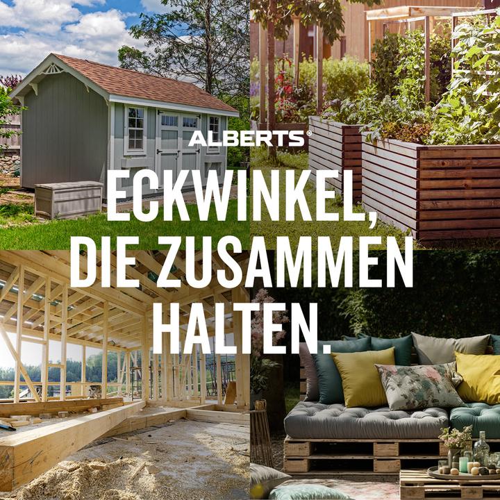 Produktbild Alberts Eckwinkel m.ger.End.,blvz150x150x20KAR (Rundholzverbinder, Winkelverbinder, 1 Stk.)