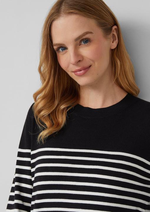 Produktbild s.Oliver Strickpullover Gestreifter Pullover aus Viskosemix (48)