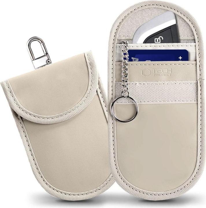 Actual product image Tech-Protect KLR100 RFID Blocking Car Key Case - Beige