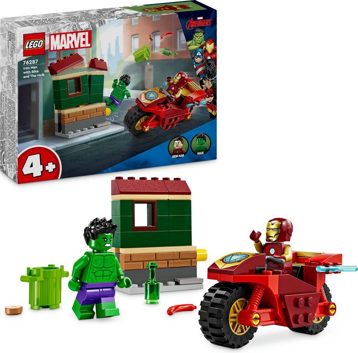 Immagine prodotto LEGO Iron Man con la moto e Hulk (76287, LEGO Marvel)