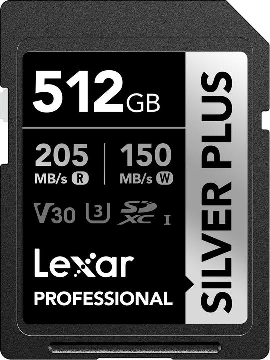 Image du produit Lexar Carte SDXC Silver Plus 512 GB (512 Go, SDXC, U3, UHS-I)