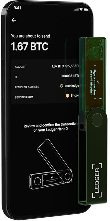 Actual product image Ledger Nano X - Emerald Green (Bitcoin, Ethereum Classic, Litecoin, Dogecoin, Dash, Others)