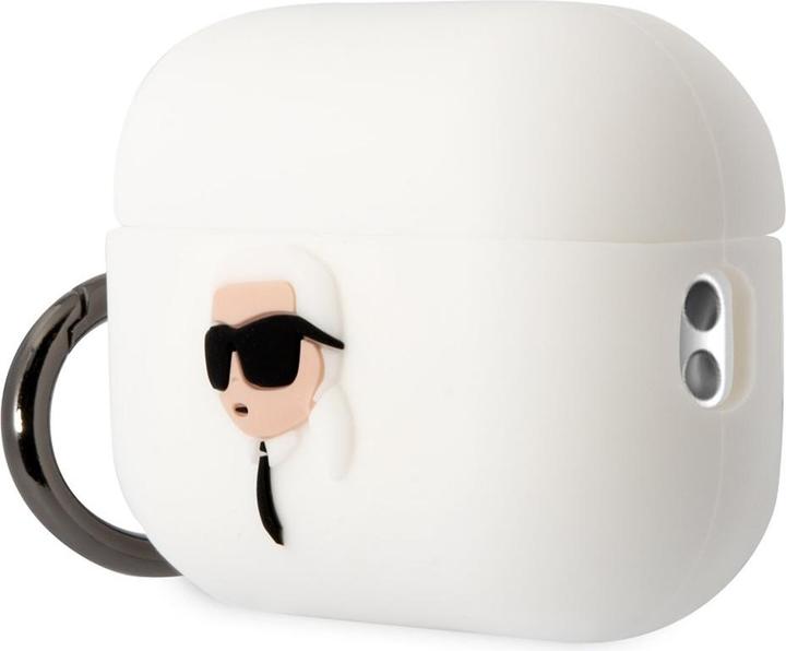 Image du produit Karl Lagerfeld KLAP2RUNIKH AirPods Pro 2 housse blanche/blanche Silicone Karl Head 3D (Manchon pour casque d'écoute)