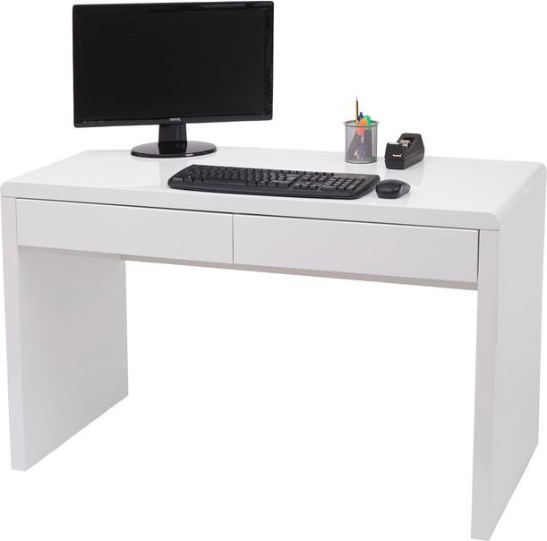 Actual product image Swisshandel24 Desk Dressing Table, Office Table Computer Table Work Table, High Gloss White 120x60cm (120 x 60 x 75 cm)