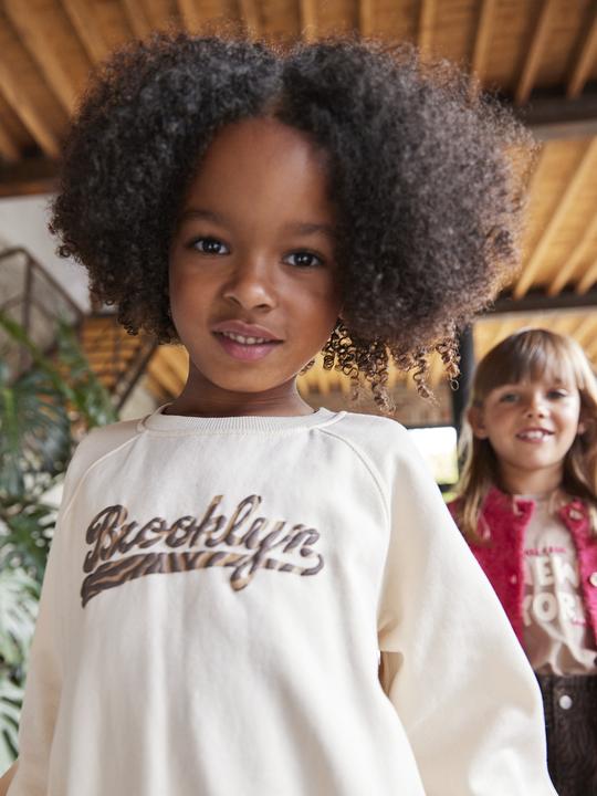 Produktbild Vertbaudet Mädchen-Sweatshirt mit Brooklyn-Print und Zebramuster (128)