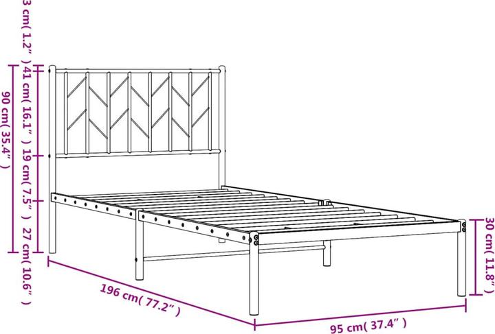 Image du produit vidaXL Bettgestell (90 x 190 cm)