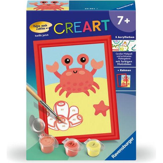 Ravensburger CreArt - Malen nach Zahlen 23951 - Fröhliche Krabbe - Kinder ab 7 Jahren