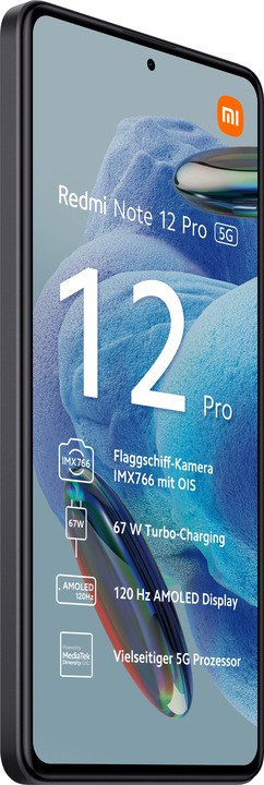 Actual product image Xiaomi Redmi Note 12 Pro 5G (128 GB, Midnight Black, 6.67", Dual SIM, 50 Mpx, 5G)