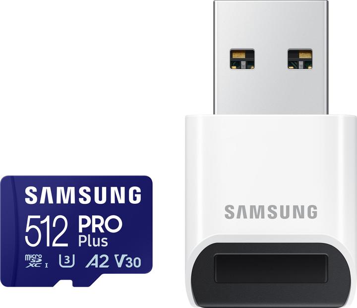 Produktbild Samsung PRO Plus mit USB-Cardreader (512 GB, microSDXC, U3, UHS-I)