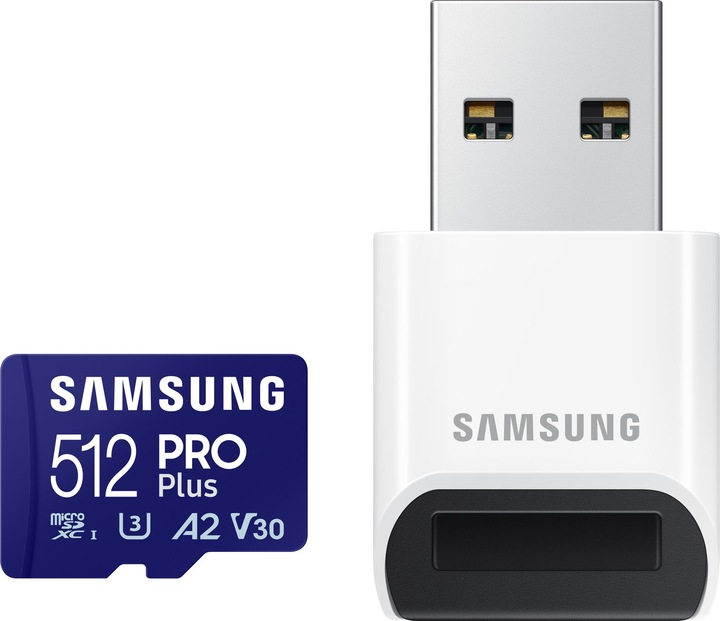 Actual product image Samsung PRO Plus with USB card reader (512 GB, microSDXC, U3, UHS-I)