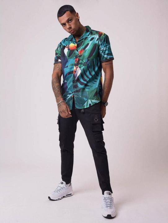 Immagine prodotto Project X Paris Camicia a maniche corte con motivo tropicale (L)