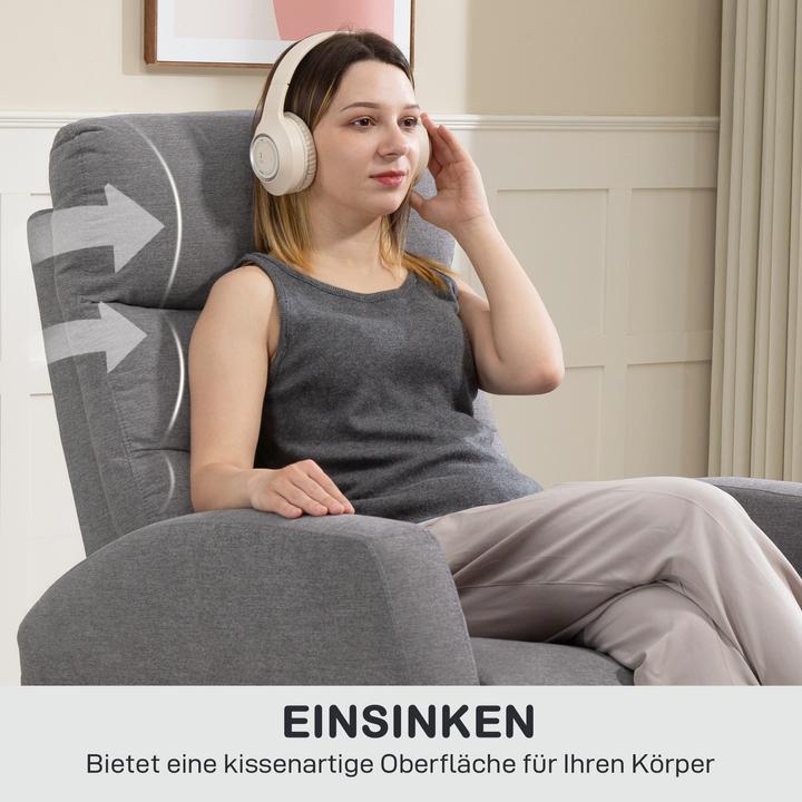Image du produit Homcom Relaxsessel mit Liegefunktion Polyester Dunkelgrau