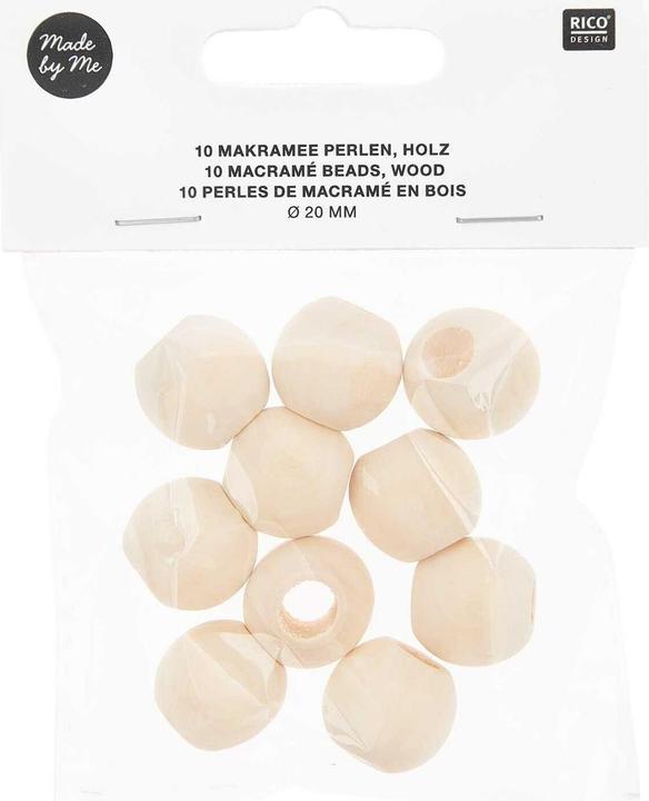 Immagine prodotto Rico Design Perline di legno macramè natura, 10 pezzi