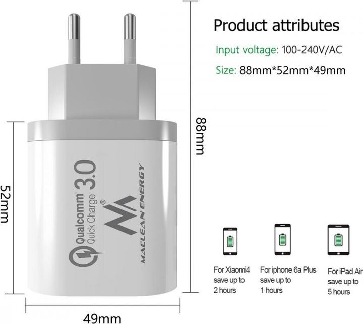 Produktbild Maclean MCE479 - (25 W, 3 Ports)