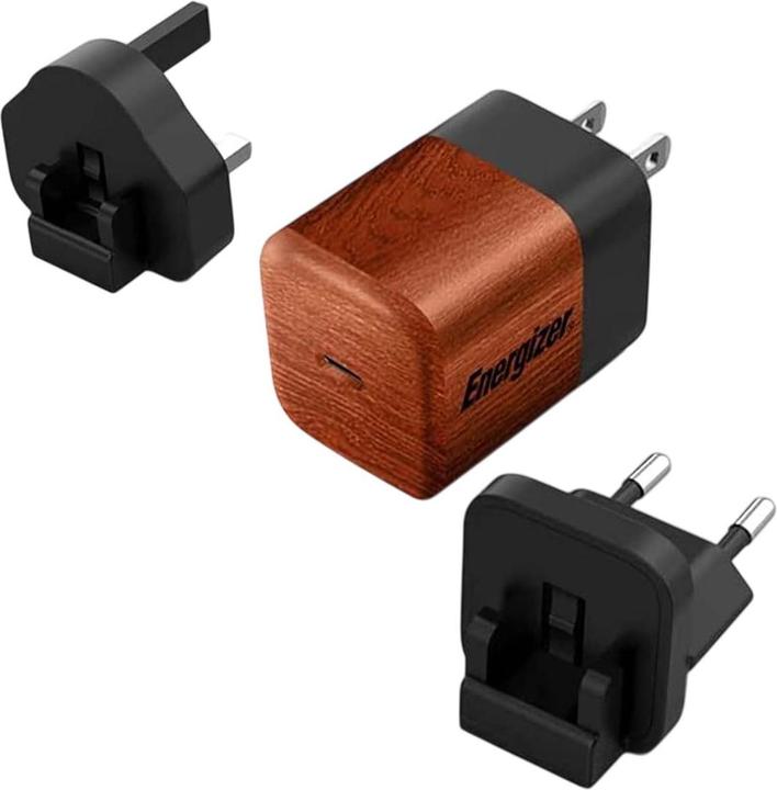 Produktbild Energizer Power-Delivery Ladegerät – 20 W – EU/UK/US, Holzlook (20 W)