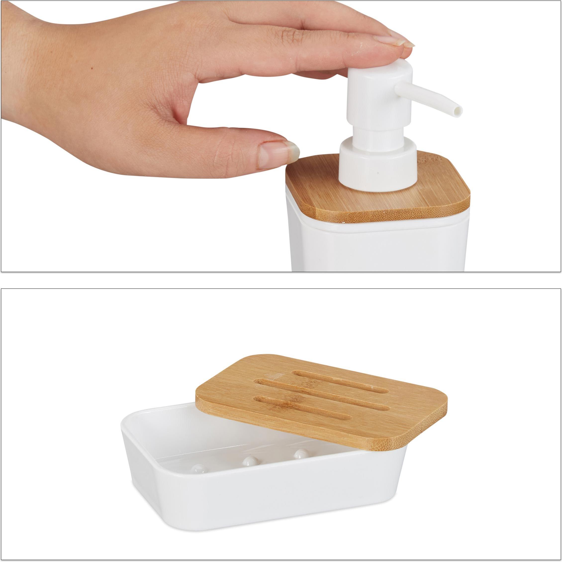 Thumbnail - Relaxdays, Seifenspender + Seifenschale, Badaccessoires-Set