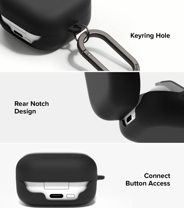 Produktbild Ringke - Silicone - Xiaomi Redmi Buds 4 Pro - Black (Ladecase Hülle)