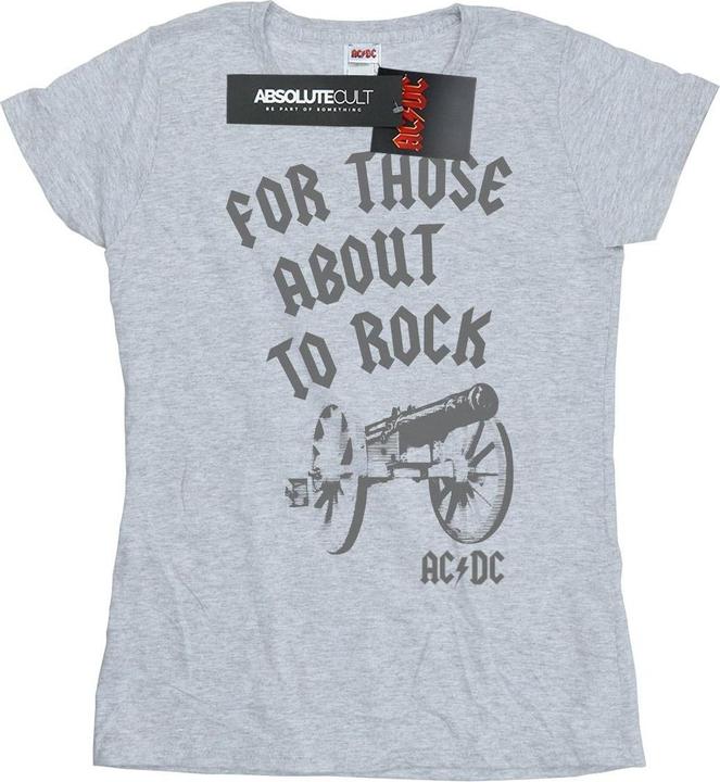 Actual product image AC/DC Womens/Ladies For Those About To Rock Cannon Cotton T-Shirt (L)