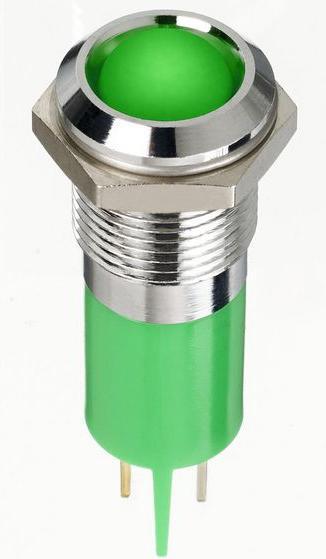 Produktbild RS PRO 14mm prom hyper bright LED, green 12Vdc