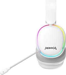 Actual product image Marvo MONKA ECHO RS Kophörer mit Mikrofon, weiss, unterbeleuchtet, Tri-mode (Cable, Wireless)