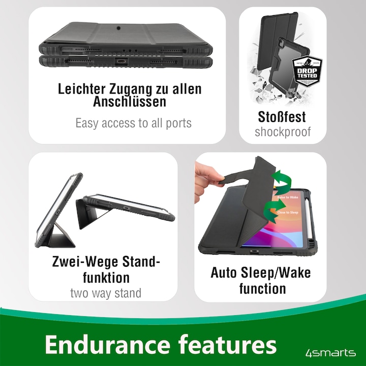 Actual product image 4smarts Folio Case Endurance (iPad 2020 (8. Gen), iPad 2021 (9th Gen), iPad 2019 (7th gene))