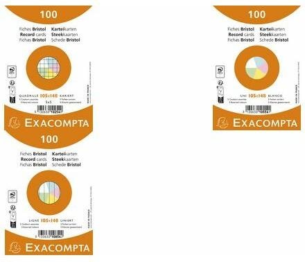 Immagine prodotto Exacompta Formato della scheda: DIN A6 Struttura della riga: vuota (A6, 205 g/m², 100 x)