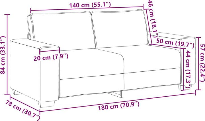 Produktbild vidaXL 2.5-Sitzer Sofa (2-Sitzer)