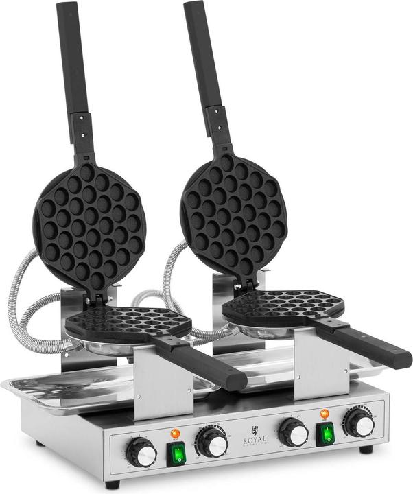 Actual product image Royal Catering Bubble Waffeleisen - 2 x 1400 W - 50 - 250 ° C - Timer: 0 - 5 min -