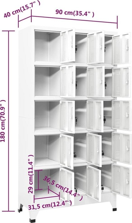 Actual product image VidaXL Davin (90 x 40 x 180 cm)