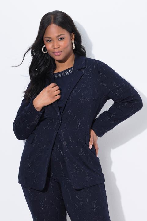 Immagine prodotto Ulla Popken Blazer di jersey con jacquard, revers e maniche lunghe (44)