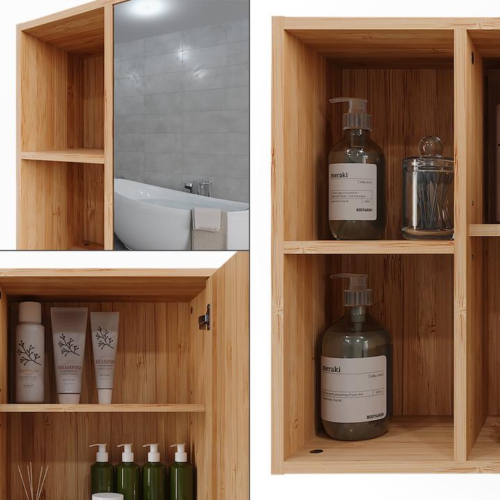 Produktbild Vicco Badspiegelschrank Lucie, Bambus, 54 x 44.5 cm mit Spiegel