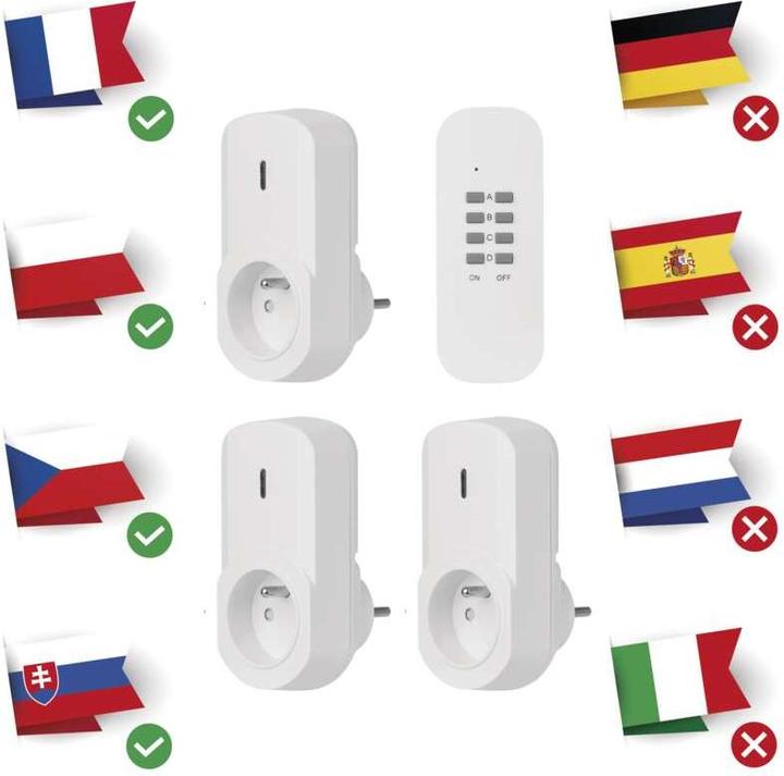 Produktbild Emos DÃ¡lkovÄ› ovlÃ¡danÃ© zÃ¡suvky P0070