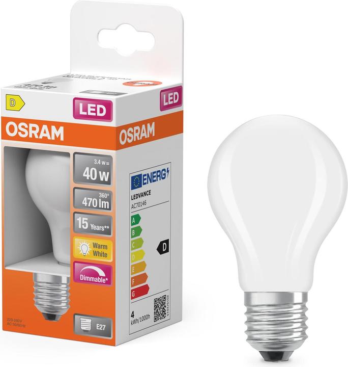 Image du produit Osram OSR LED A 5W E27 matt 470LMdim (E27, 470 lm, 6x)